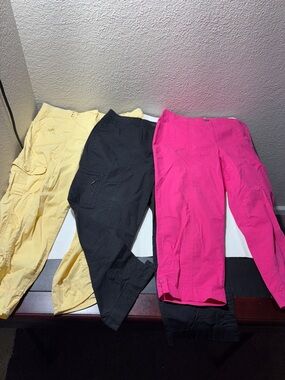 Chico's Kids Cargo Capri Shorts - Hot Pink, Black, Pale Yellow